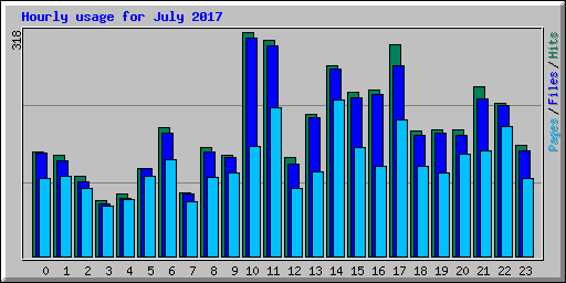 Hourly usage for July 2017