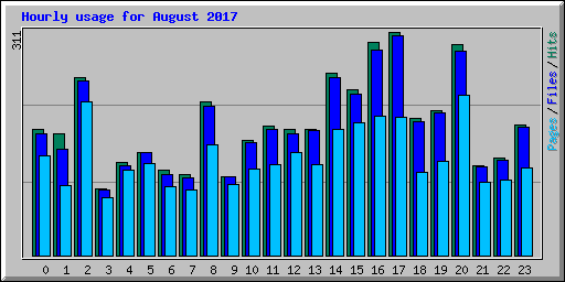 Hourly usage for August 2017