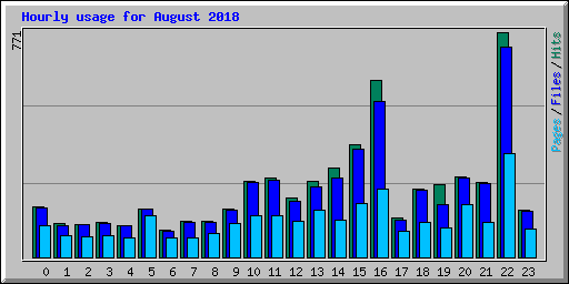 Hourly usage for August 2018