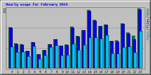 Hourly usage for February 2019