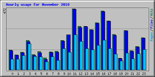 Hourly usage for November 2019