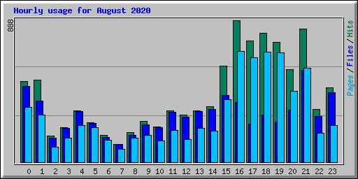 Hourly usage for August 2020