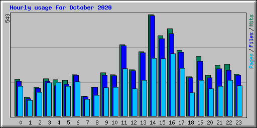 Hourly usage for October 2020