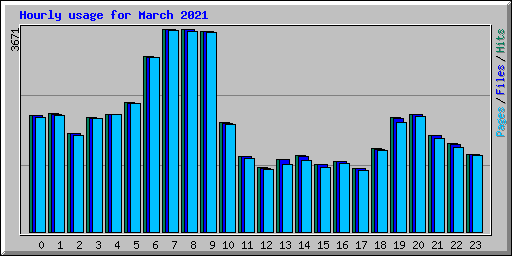 Hourly usage for March 2021