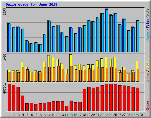 Daily usage for June 2019