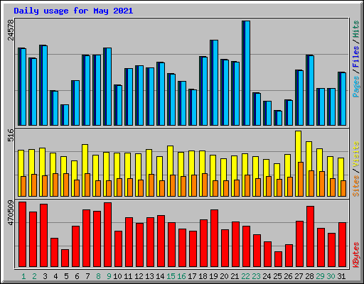 Daily usage for May 2021