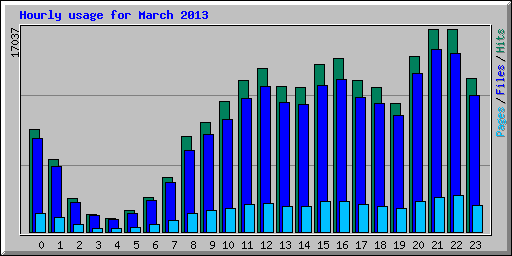 Hourly usage for March 2013