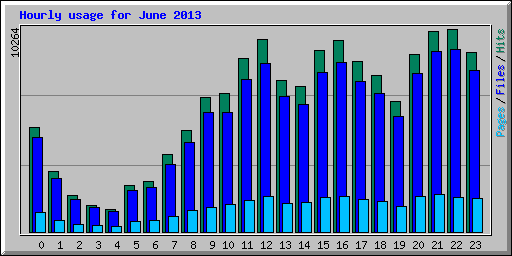 Hourly usage for June 2013