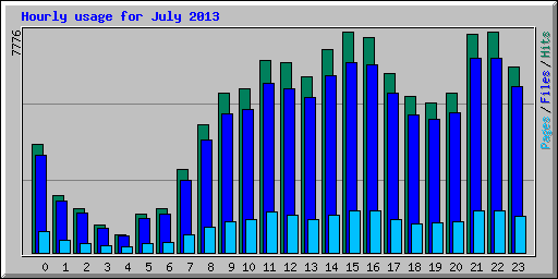 Hourly usage for July 2013