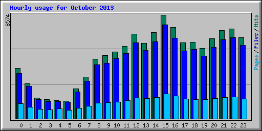 Hourly usage for October 2013