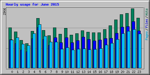 Hourly usage for June 2015