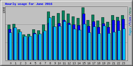 Hourly usage for June 2016