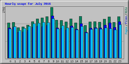 Hourly usage for July 2016