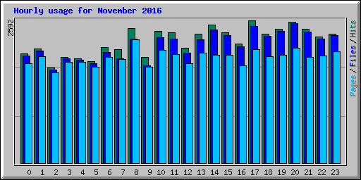 Hourly usage for November 2016