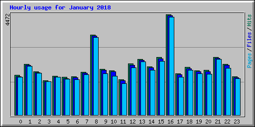 Hourly usage for January 2018