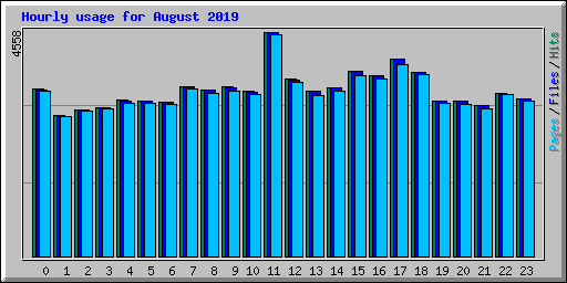 Hourly usage for August 2019