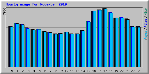 Hourly usage for November 2019