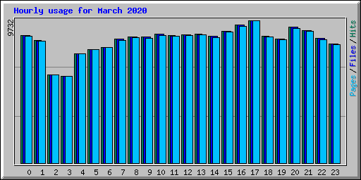 Hourly usage for March 2020