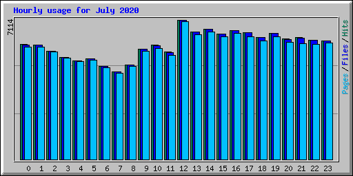 Hourly usage for July 2020