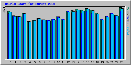 Hourly usage for August 2020