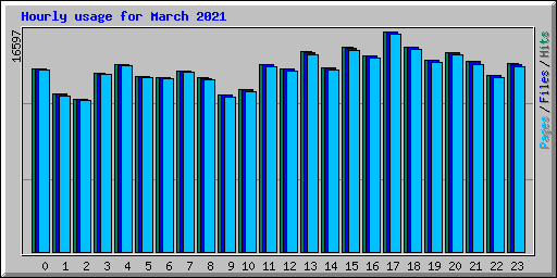 Hourly usage for March 2021