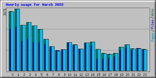 Hourly usage for March 2022