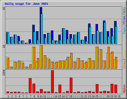 Daily usage for June 2021