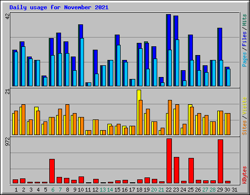 Daily usage for November 2021