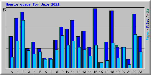 Hourly usage for July 2021