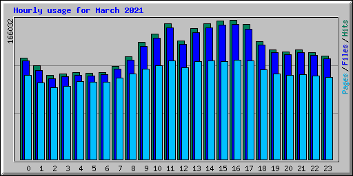 Hourly usage for March 2021